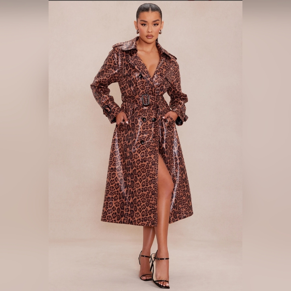 Fashion Nova Leopard Trench Coat